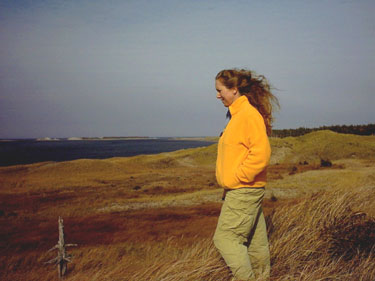 2004 - Part 4 - Newfoundland - 40 Sharon at Cow Head Dunes NF