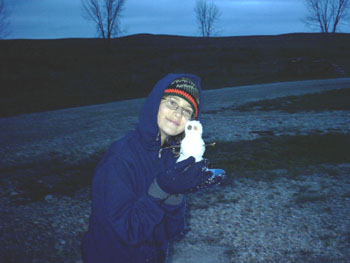 2005 - Part 1 - The Road to Alaska - 12 Robyns first snowman Kaycee Wy