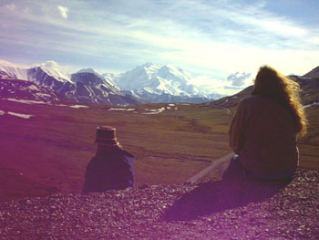 2005 - Part 2 - Alaska Phase I - 12 Sharon Robyn looking at Mt McKinley Denali AK