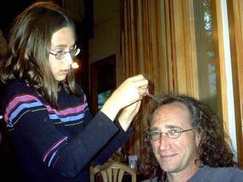 2005 - Part 3 - Alaska Phase II - 15 braiding Pauls hair in Girdwood AK restaurant