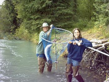 2005 - Part 3 - Alaska Phase II - 62 Robyn catches Salmon in Kenai River