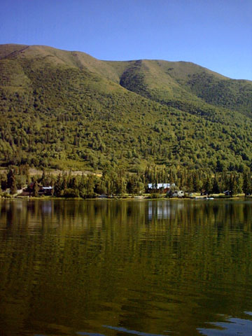 2005 - Part 3 - Alaska Phase II - 70 Robyn paddled and we ate breakfast Blackburn campground AK