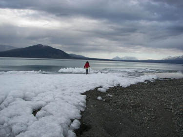 2006 - Part 2 - The Road Back to Alaska - 26 - Kuane Lake ice at shore Yukon