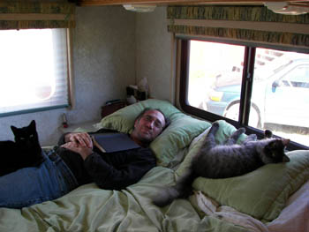 2006 - Part 3 - Alaska Phase III - 46 - Napping in the RV Kenai Penninsula AK